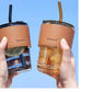 Juice Cup With Straw Glass Material (450ml)